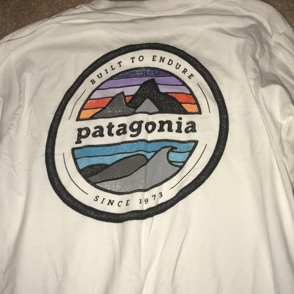 White long sleeve Patagonia t-shirt